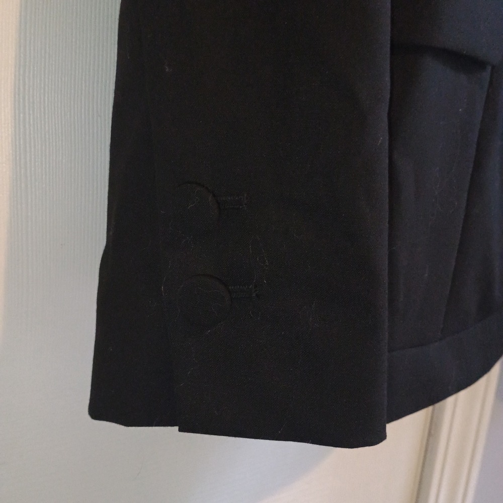 Semantiks 16W Black Wool Blazer Asymmetric Drape Collar Jacket Plus Size - Picture 8 of 12